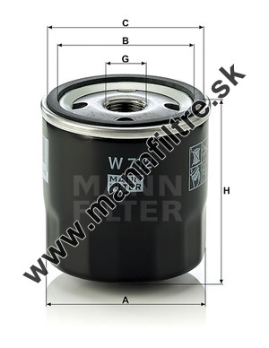Olejový filter MANN FILTER W 712