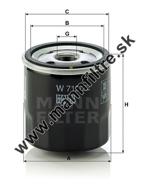 Olejový filter MANN FILTER W 712/22