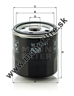 Olejový filter MANN FILTER W 712/41