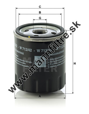 Olejový filter MANN FILTER W 712/42