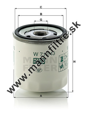 Olejový filter MANN FILTER W 712/43