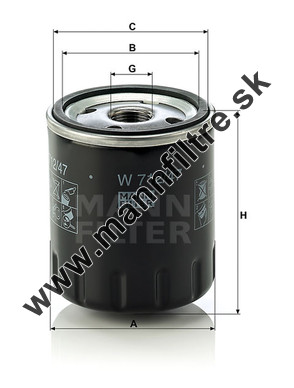 Olejový filter MANN FILTER W 712/47