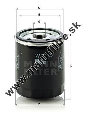 Olejový filter MANN FILTER W 712/6