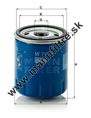 Olejový filter MANN FILTER W 712/8