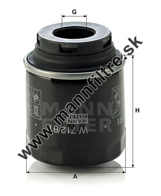 Olejový filter MANN FILTER W 712/91