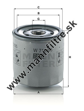 Olejový filter MANN FILTER W 712/95