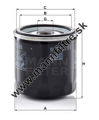 Olejový filter MANN FILTER W 712/98