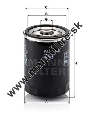 Olejový filter MANN FILTER W 713/16