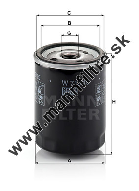 Olejový filter MANN FILTER W 713/19