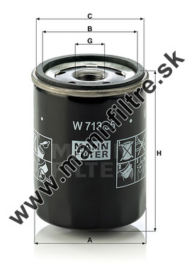Olejový filter MANN FILTER W 713/35