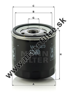 Olejový filter MANN FILTER W 714/3