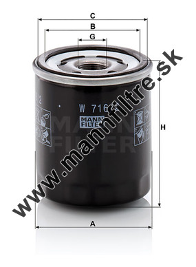 Olejový filter MANN FILTER W 716/2