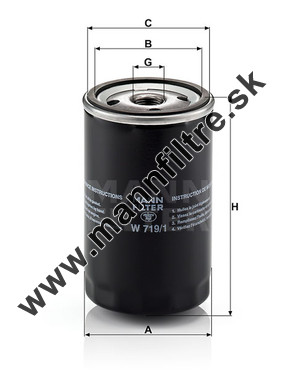 Olejový filter MANN FILTER W 719/1