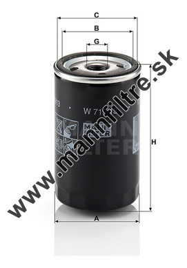 Olejový filter MANN FILTER W 719/13