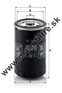 Olejový filter MANN FILTER W 719/14