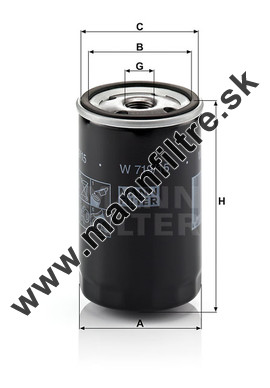 Olejový filter MANN FILTER W 719/15