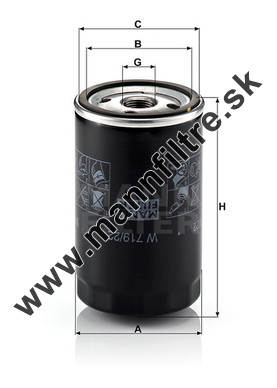 Olejový filter MANN FILTER W 719/22