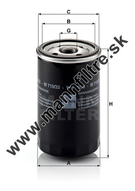 Olejový filter MANN FILTER W 719/33