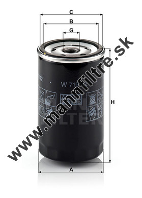 Olejový filter MANN FILTER W 719/42