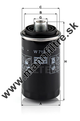 Olejový filter MANN FILTER W 719/45
