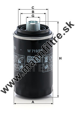Olejový filter MANN FILTER W 719/53
