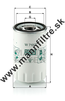 Olejový filter MANN FILTER W 719/7