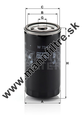 Olejový filter MANN FILTER W 724/1