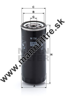 Olejový filter MANN FILTER W 730