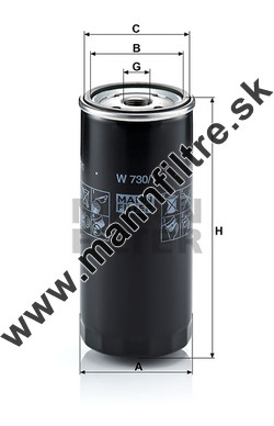 Olejový filter MANN FILTER W 730/1
