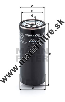 Olejový filter MANN FILTER W 730/3