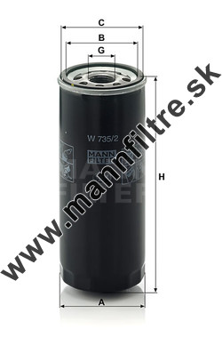 Olejový filter MANN FILTER W 735/2