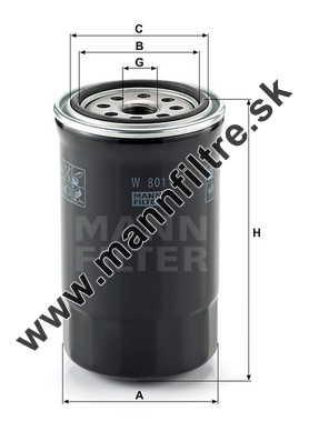 Olejový filter MANN FILTER W 8011