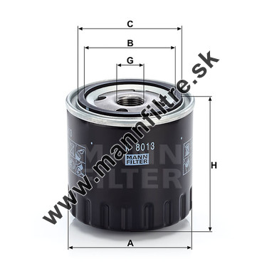Olejový filter MANN FILTER W 8013