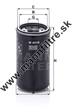 Olejový filter MANN FILTER W 8018