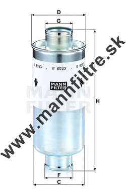 Palivový filter MANN FILTER W 8033