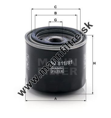 Olejový filter MANN FILTER W 811/81