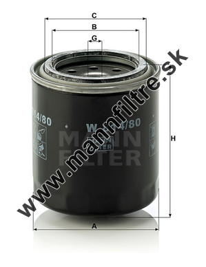 Olejový filter MANN FILTER W 814/80