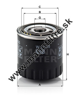 Olejový filter MANN FILTER W 815/5