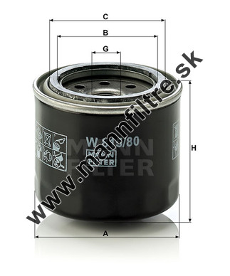 Olejový filter MANN FILTER W 815/80