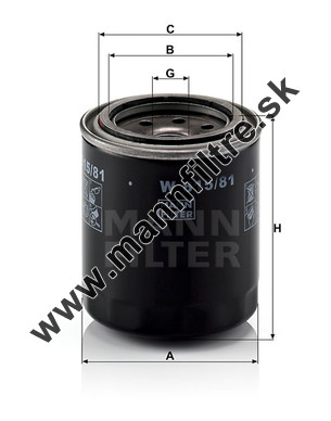 Olejový filter MANN FILTER W 815/81