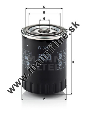 Olejový filter MANN FILTER W 820