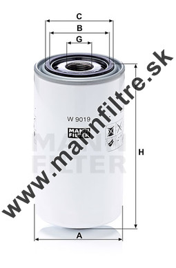 Olejový filter MANN FILTER W 9019