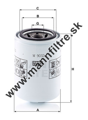 Olejový filter MANN FILTER W 9032