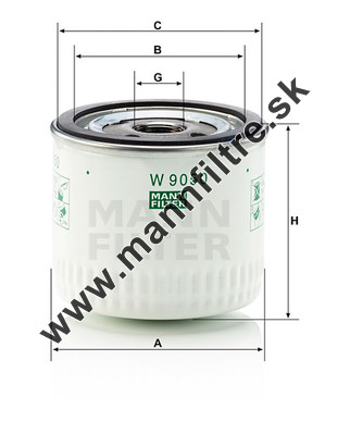 Olejový filter MANN FILTER W 9050