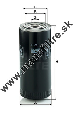 Olejový filter MANN FILTER W 9071