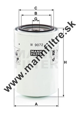 Olejový filter MANN FILTER W 9072