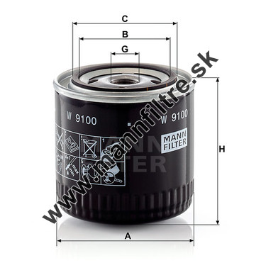 Olejový filter MANN FILTER W 9100