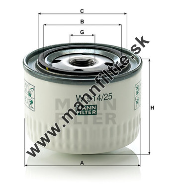 Olejový filter MANN FILTER W 914/25
