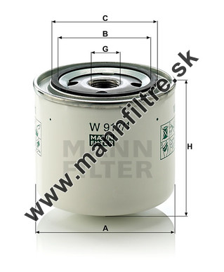 Olejový filter MANN FILTER W 917/1