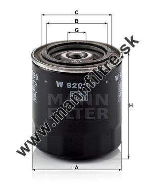 Olejový filter MANN FILTER W 920/80